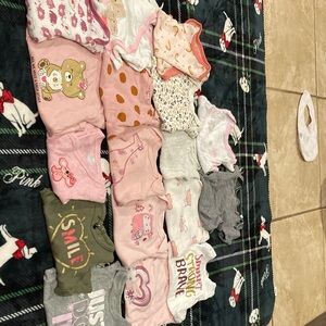 Assorted Baby Onesies in Pink and Gray